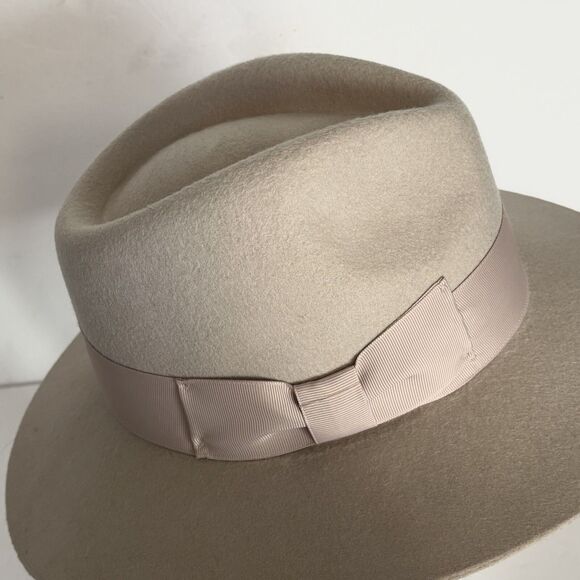 MORGAN & TAYLOR Women’s Fedora Hat 100% Australian Wool Beige - Picture 5 of 8